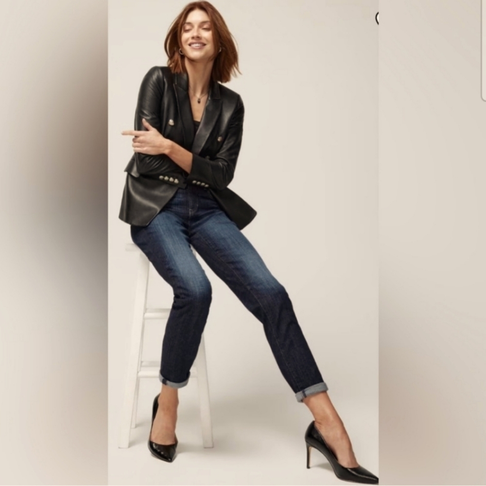 WHBM Mid-Rise Everyday Soft Denim™ Skimmer Jeans in Eclipse Authentic size 14
